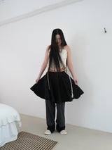 COTTON FLARE SKIRT (BLACK)