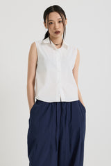 コットンノースリーブシャツ, White