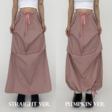 Finnan wide strap side pintuck long skirt