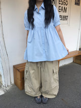 Shirred Collar Blouse