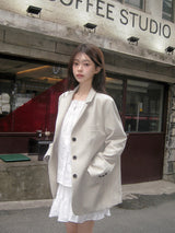 Back Slit Tailored Single Jacket (3color)