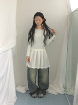 line and pleated dress