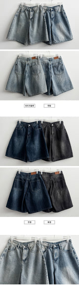 Luo Washing Denim Bermuda Half Shorts