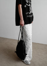Flower Satin Backpack_Black