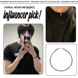 Cereal wood Necklace [black wood]