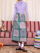 Printed vintage A-line skirt
