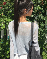 アシフリルパンチングシースルーカーディガン