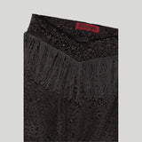 V-WAIST FRINGE VELVET PANTS