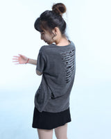 Grunge Claw Camo Eyelet Tee - Charcoal