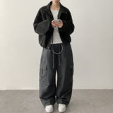 Daz Knee Pin Tuck Parachute Cargo Wide Pants [Long & Short]