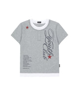 カットオフ スター レイヤード ヘンリーネック グラフィックTシャツ ミランジェグレー
