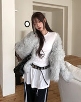 パピーヘアウールウールニットカーディガン