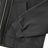 Layered 2-way Zip Hood Zip-up - CHARCOAL