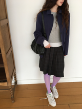 YWD PLAID PLEATS SKIRT (3color)