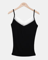 Curren Lace Ribbed Sleeveless Top