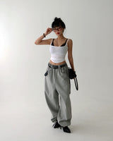 [UNISEX] ベルトループストリングジョガー&ワイドパンツ