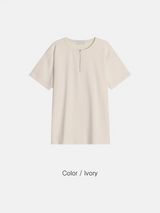 [S/S] ジッパーヘンリー ネック ハーフ ニット(4color)