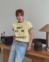 Fix Slogan Lettering Short Sleeve T-shirt