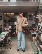 ハルオーバーヘンリーネックケーブルニット