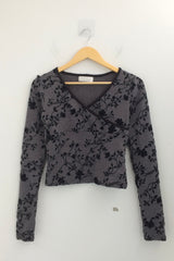 Floral cross-neck top