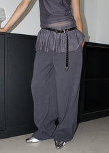 PEARL MESH SHIRRING TOP