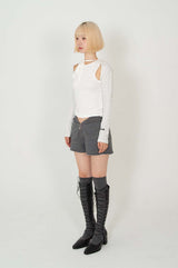 NECK STRAP TEE_DOT WHITE