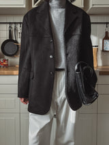 Line wool loose fit blazer
