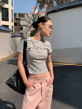 ダックスフントビーズ ラウンドショートスリーブ Tシャツ