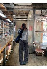Stripe strap lace banding pants