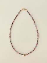 Plum Beads Initials Necklace