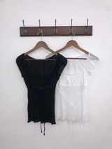 Sheer Lace Ribbon Top