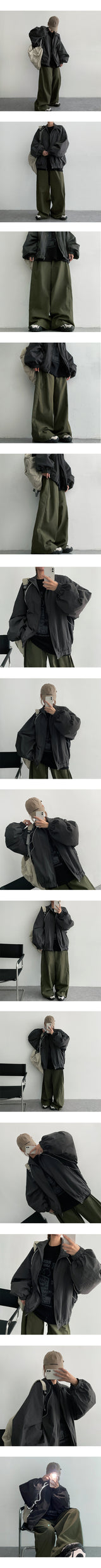 [3 Tier Length] [S-3XL] ウェンドサイドスリットバンデッドワイドパンツ (4 colors) ヘムストリング