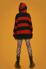 funky striped knit hood (2color)