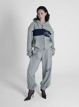 STAR LOGO HOODIE ZIP-UP GREY