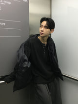ルーイントーンオンフィンガーホールヘンリーネックニット 3C