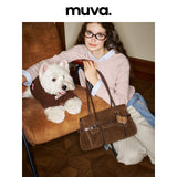 muva. 牛革 ブリティッシュ リボン ショルダーバッグ