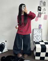 STITCH BALLOON DENIM PANTS 💙S-XL🖤