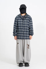 Kio Blended Check Hooded Shirt