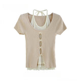 Vena Ribbon Layer Top