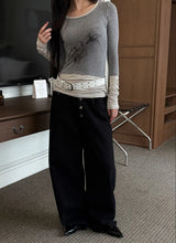 Button cotton wide pants(4color)
