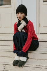 Toasty Fur Shoes - Khaki Black