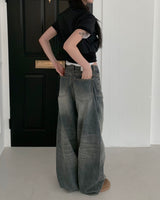 Wad wide denim pants