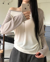 ナード コントラスト ラグラン ロングスリーブTシャツ