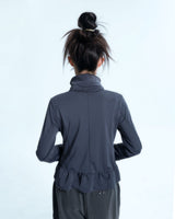 Ruffle Two Way zip-up - Ash