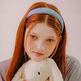 EMBROIDERY LETTERING HAIR BAND (SKY BLUE)