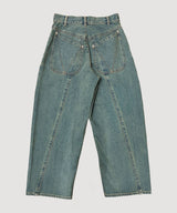 COLOR BLEACH WIDE DENIM PANTS