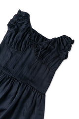 シルキーシャーリングドレス_black