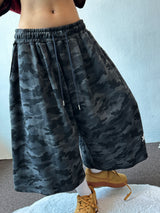 Archien Camo Print & Embroidery Bermuda Shorts 2color