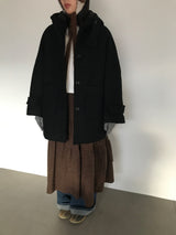 [MD Pick]ファインウールフーデッドハーフコート (2color)