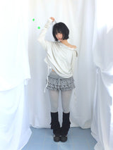 Feminine Flat Neck Long T-Shirt